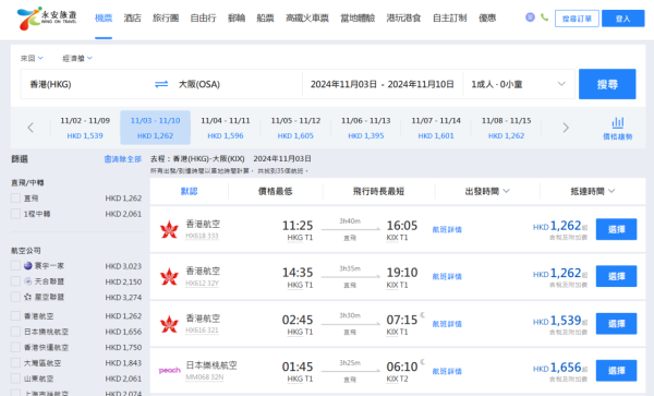 香港航空18週年日本機票優惠！東京/大阪/札幌來回連稅HK,262起 