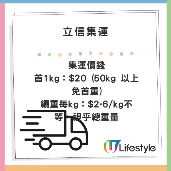 立信集運收費詳情