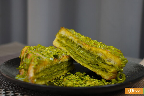 特濃開心果醬西多士│自家研磨開心果醬！簡易下午茶／外脆內軟