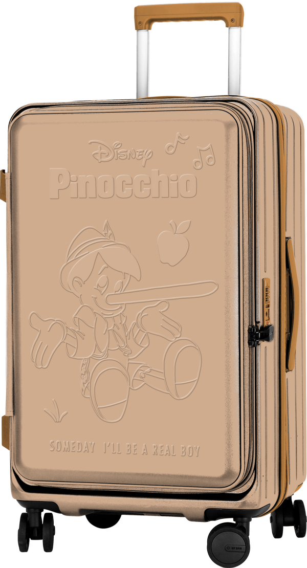 Pinocchio 前開蓋日本輪胖胖箱啡色 (預購價:20” $699)，產品尺寸:20”:34cm(L) x 28cm(W) x 51cm(H) ;3.5kgs。