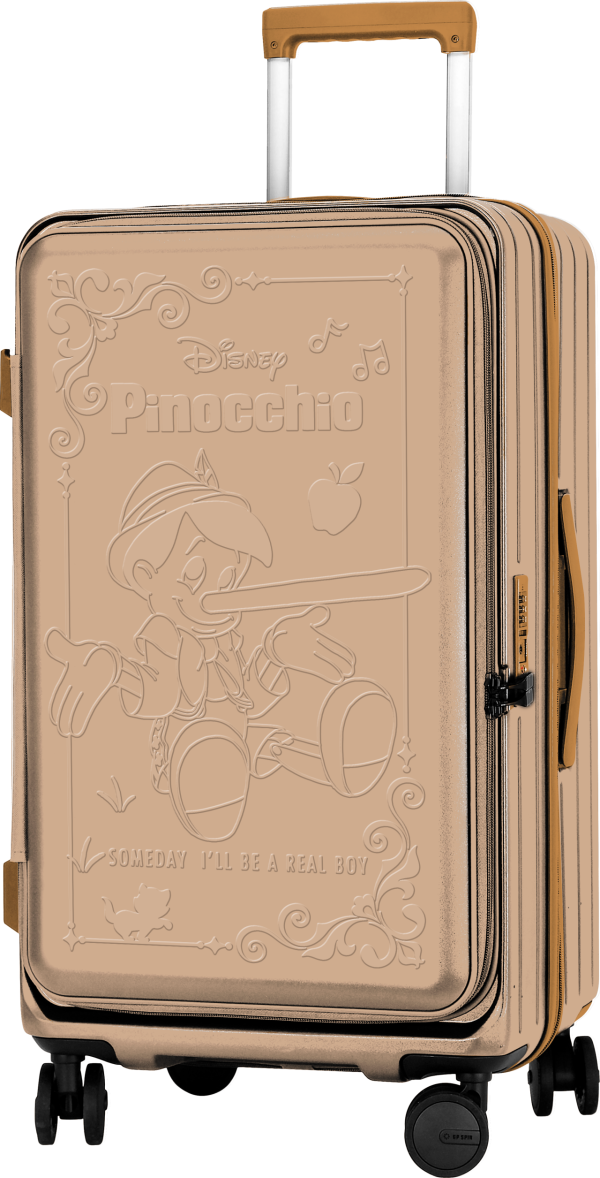 Pinocchio 前開蓋日本輪胖胖箱啡色(預購價:26” $899/ 28” $999)，產品尺寸:26”:38cm(L) x 33cm(W) x 65cm(H);4.2kgs，28”:40cm(L) x 35cm(W) x 71cm(H);4.7kgs。