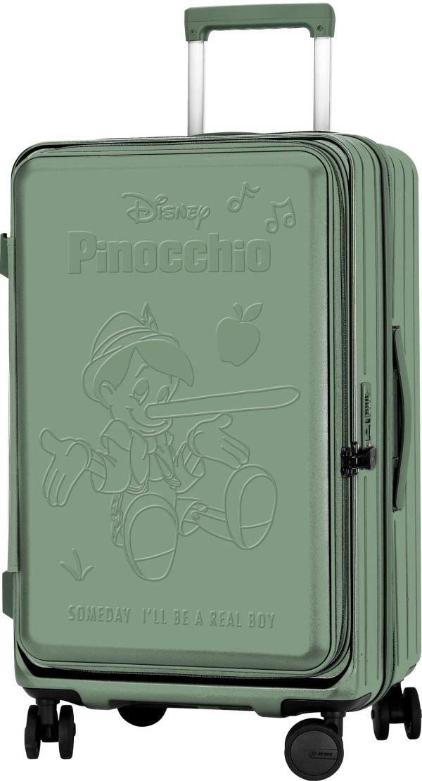 Pinocchio 前開蓋日本輪胖胖箱綠色 (預購價:20” $699)，產品尺寸:20”:34cm(L) x 28cm(W) x 51cm(H) ;3.5kgs。