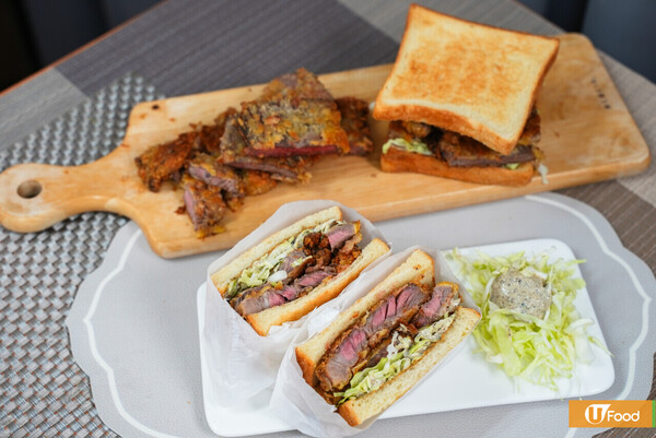 黑松露吉列牛扒三文治│黃金120秒整出星級料理！簡易5步／外脆內嫩