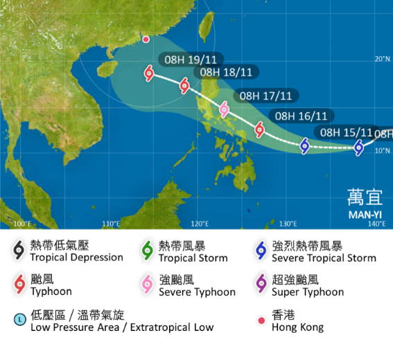 11月四颱共舞！天文台分析3大原因導致秋季颱風接二連三