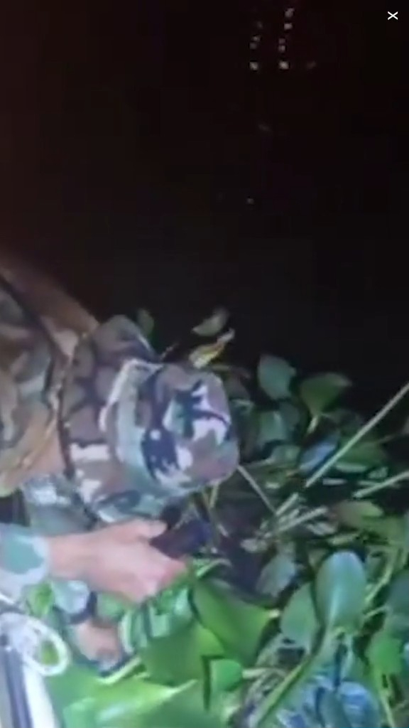 走私客趁深夜扮植物過河 警察發現形跡可疑揭發 結局超爆笑 