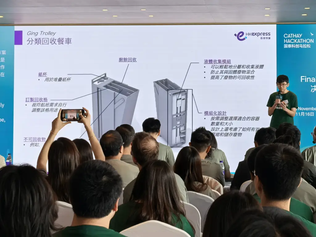 Cathay Hackathon 2024｜賽事擴至大灣區 模組化分類回收餐車Ging Trolley方案奪冠