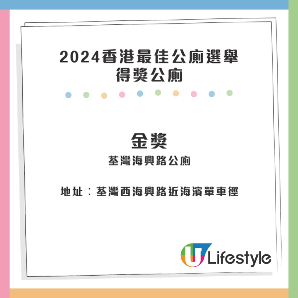 港島區1個廁所獲讚「國際級」設計獨特市民：廁格勁大同乾淨