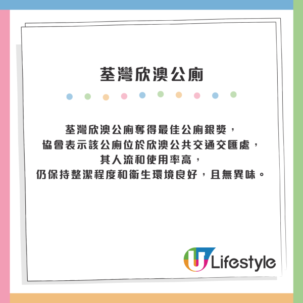 公廁選舉2024｜荃灣區公廁奪金銀獎 4大公廁急待改善大館有份？