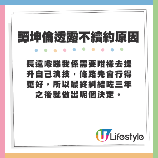譚坤倫1原因與TVB完約後不續約。