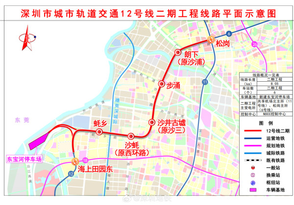 深圳地鐵12號線二期（圖片來源：微博＠深圳地鐵）