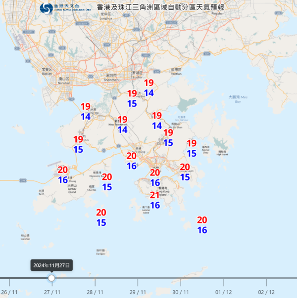 冷鋒殺到！香港本周氣溫急降 天文台：周四地區跌至最低12度