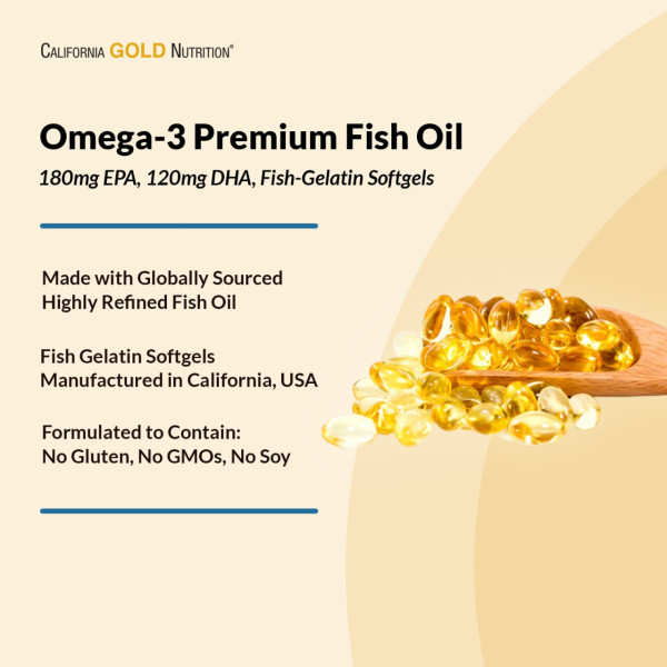 California Gold Nutrition Omega-3 優質魚油（圖片來源：iHerbs官網）