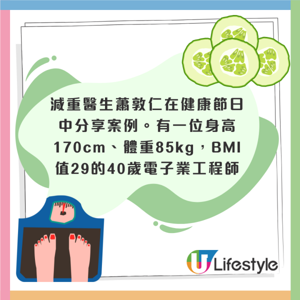 40歲IT男靠食青瓜 60日減22磅 醫生分享詳細減肥餐單