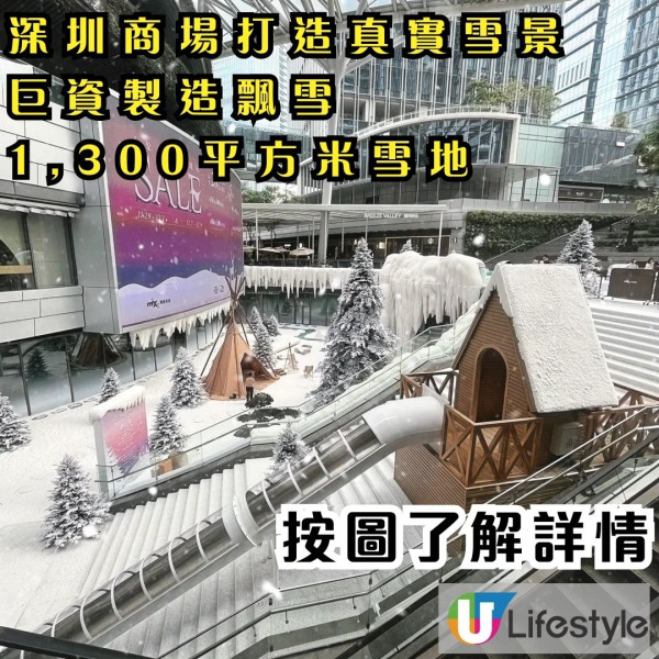 深圳商場打造真實雪景 巨資製造飄雪＋1,300平方米雪地 網民驚嘆其「鈔能力」