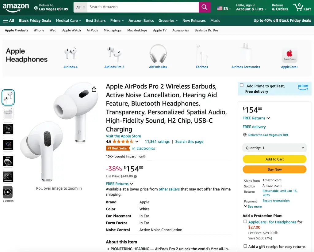 AirPods Pro 2 跌至史上新低價！全新貨＄1201 入手、抵玩過 AirPods 4！