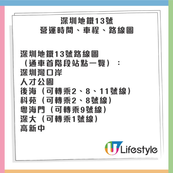 深圳灣口岸地鐵站年尾啟用 深圳地鐵13號線4大亮點一覽！附路線圖/營運時間 