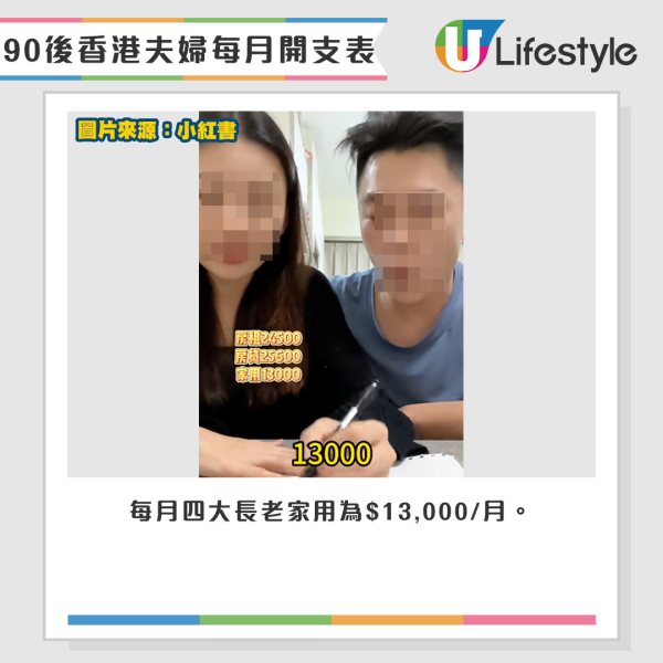 每月四大長老家用為$13,000/月。