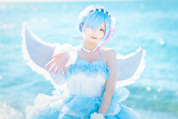 可愛清純童顏 天使造型「雷姆」Cosplay 仙氣夢幻感十足