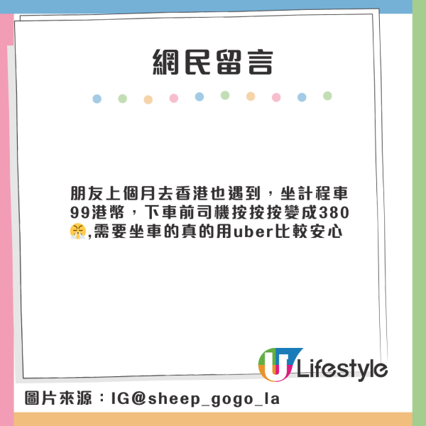 台女KOL遊港疑遇黑的 超離奇的士錶收費突跳升近1倍！網民溫提：坐uber更好 