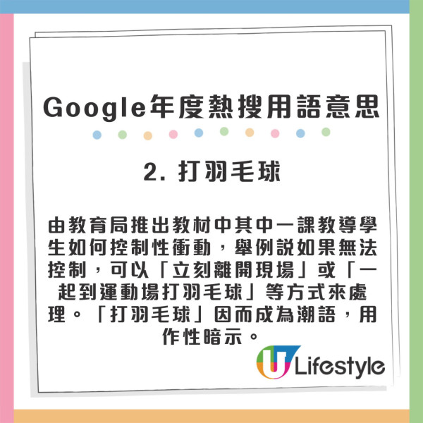 Google香港搜尋榜｜2024年度熱搜用語出爐！Z世代潮語「打羽毛球」第2名 老Best竟無上榜