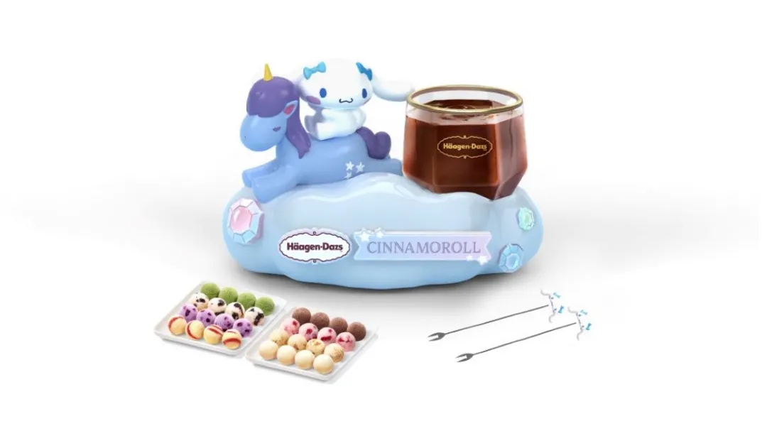 Häagen-Dazs™ 外賣雪糕火鍋Sanrio系列( Little Twins Star/kunomi/Cinnamoroll 造型)，圖片來源︰Trip.com。