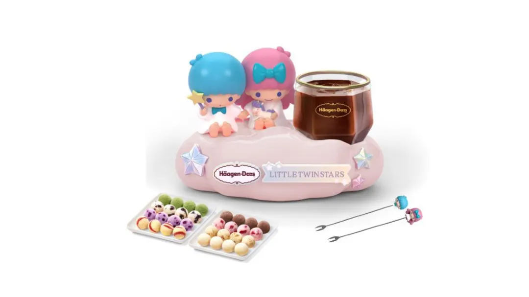 Häagen-Dazs™ 外賣雪糕火鍋Sanrio系列( Little Twins Star/kunomi/Cinnamoroll 造型)，圖片來源︰Trip.com。