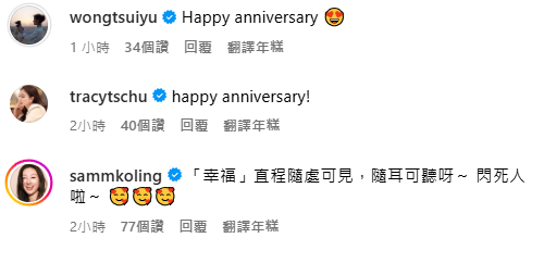 馬國明湯洛雯結婚一周年