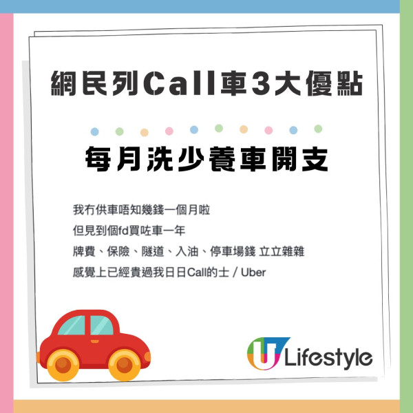 香港「Call車好過買車」惹熱議？ 網民列3大優點 「買車派」咁反駁