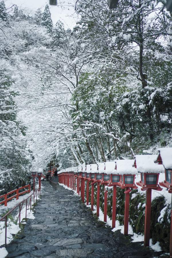 日本賞雪景點 京都貴船神社（圖片來源：Facebook@貴船神社）