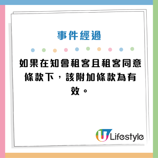 陸偉雄大律師指，需了解附加條款何時新增，新增時有沒有通知租客和租客意願。