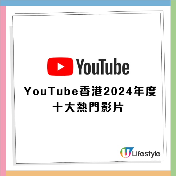 YouTube 香港 公布 2024 年度十大影片