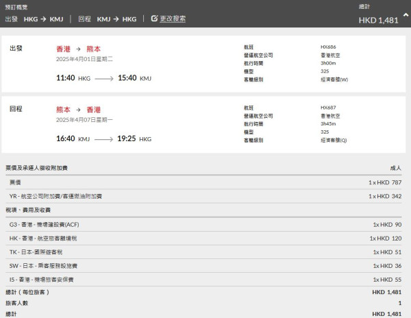 港航日本機票優惠！4月前飛大阪/沖繩/名古屋 來回連稅78起 加20kg行李二千元有找 