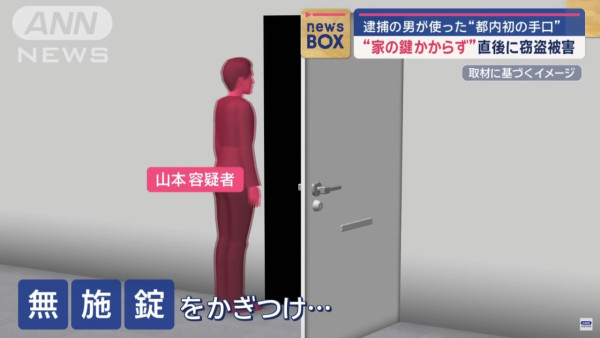 東京公寓失竊損失六位數! 26歲無業男用一招輕易闖空門