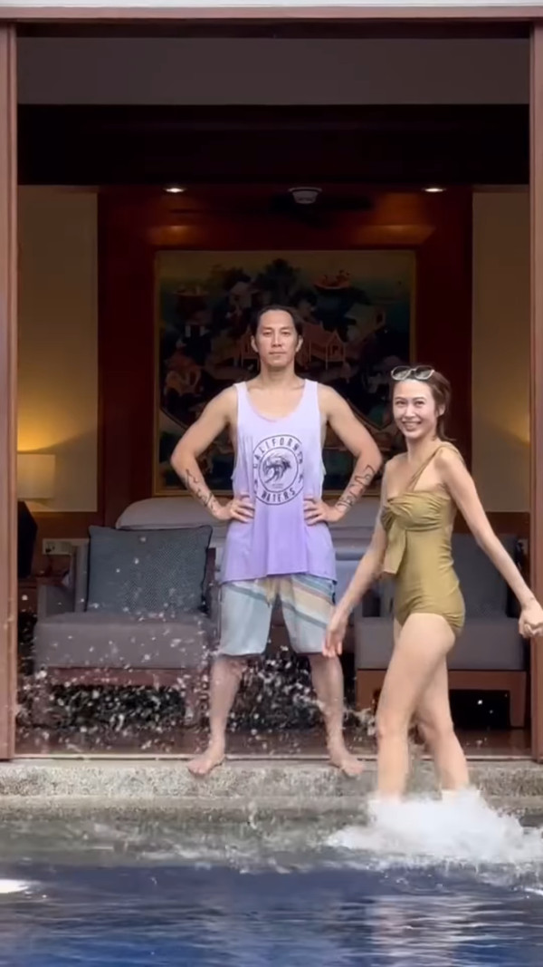 英皇37歲女星遊泰國晒美照 著泳衣泰服孖細女老公拍片羡煞旁人 