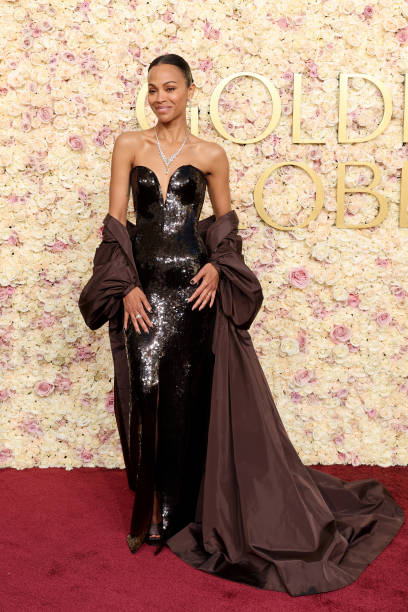 Zoe Saldana 2025金球獎紅地毯盛況（圖片︰gettyimages）