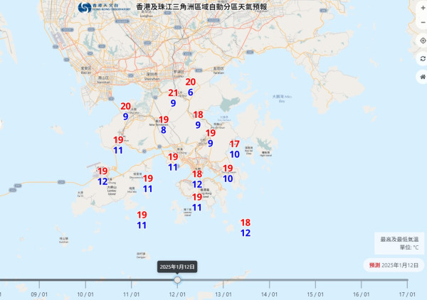 天文台料周末氣溫再急降 一連3日跌至個位數最低6度