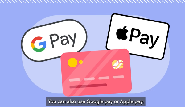 完成後以信用卡、扣帳卡、Apple Pay 或Google Pay付款。（圖片來源：YouTube@Home Office）