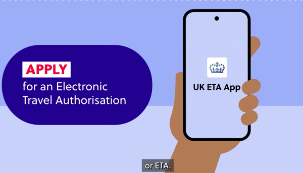 大家可以使用「UK ETA」App申請ETA。（圖片來源：YouTube@Home Office）