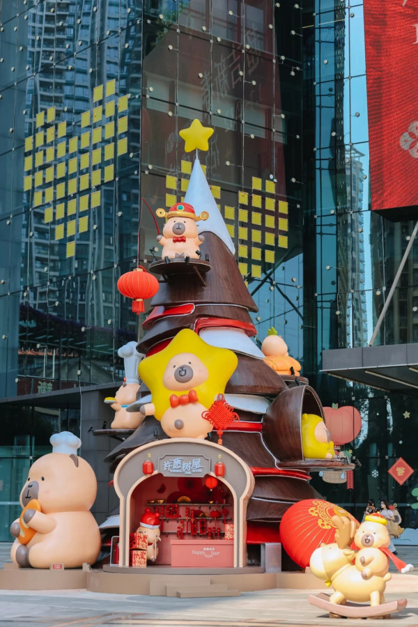 豚豚崽新年許願樹(圖片來源:小紅書@深圳布吉萬象匯) 豚豚崽新年許願樹(圖片來源:小紅書@深圳布吉萬象匯)