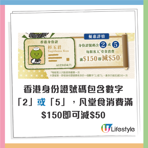 杉玉分店一連五日身份證優惠！有指定數字即減$50