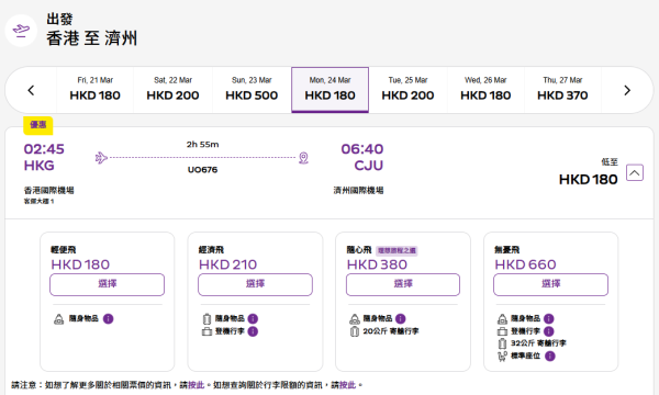 HK Express飛濟州/釜山單程票價$180起! 機票優惠只限今日