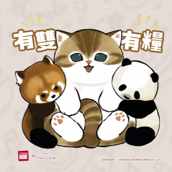 MegaBox x mofusand 福貓花見駅（圖片來源︰WhatsApp Stickers）