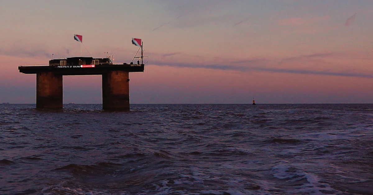 西蘭公國位於英國東岸10公里左右，成立於1967年9月2日。圖片來源：Principality of Sealand