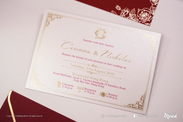 西式喜帖/囍帖寫法(圖片來源︰FB@Wedding Mood - 婚禮 喜帖 佈置 設計)