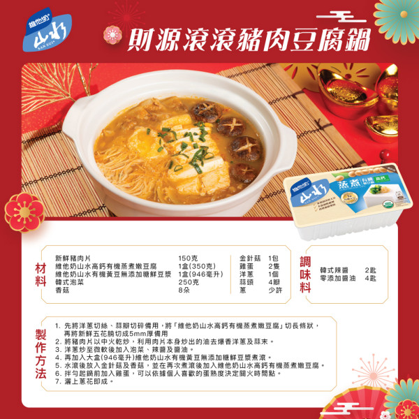 仙氣美女廚神都推介！豆腐豆漿變出滋味年菜 新年一樣食得健康