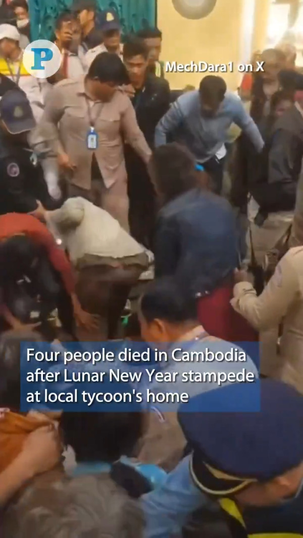 有片｜柬埔寨華人富商派利是引發人踩人 3千人爭奪每人77蚊利是 造成4死6傷 