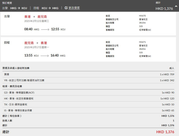 香港航空日本機票新春優惠！來回連稅6起 東京/大阪/鹿兒島/沖繩等 