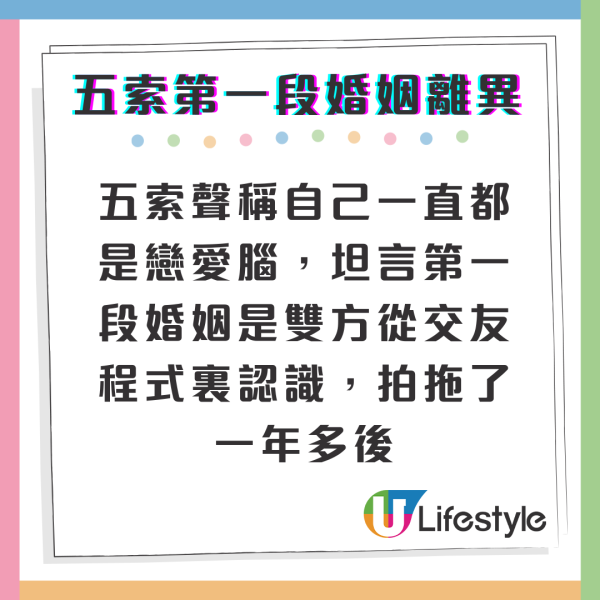 五索剖白10年前第一段婚姻離異經歷 揭前夫背景！曾遭盲公硬批「二奶命」