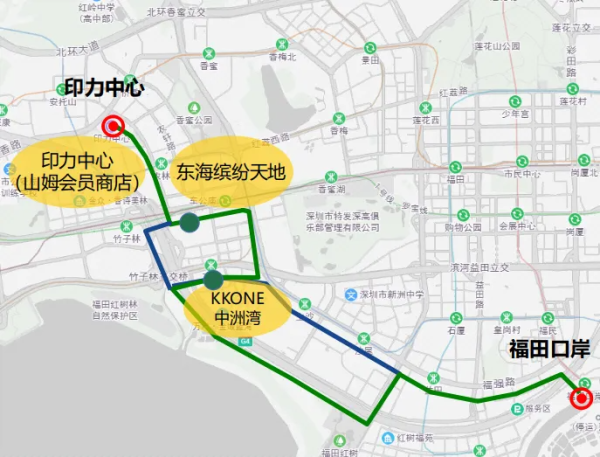 福田免費巴士｜深圳福田口岸2條免費巴士專線 直達山姆/皇庭廣場/COCO Park/卓悅中心 