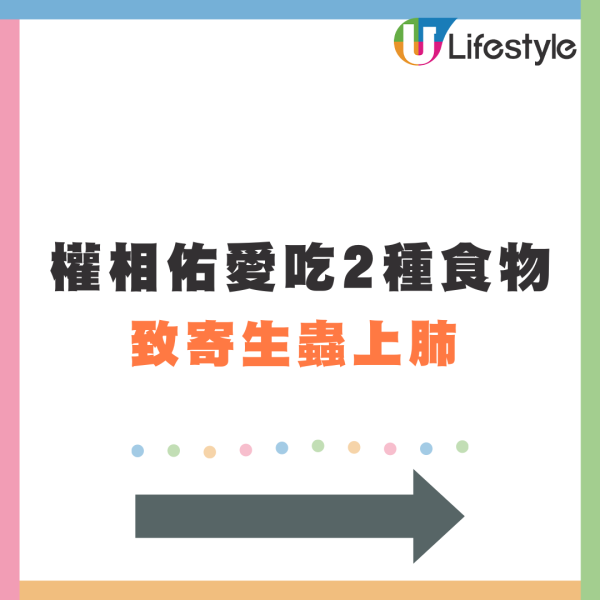 權相佑因愛吃2種食物致寄生蟲上肺 照肺驚見一片白 嚇怕不敢再食！ 